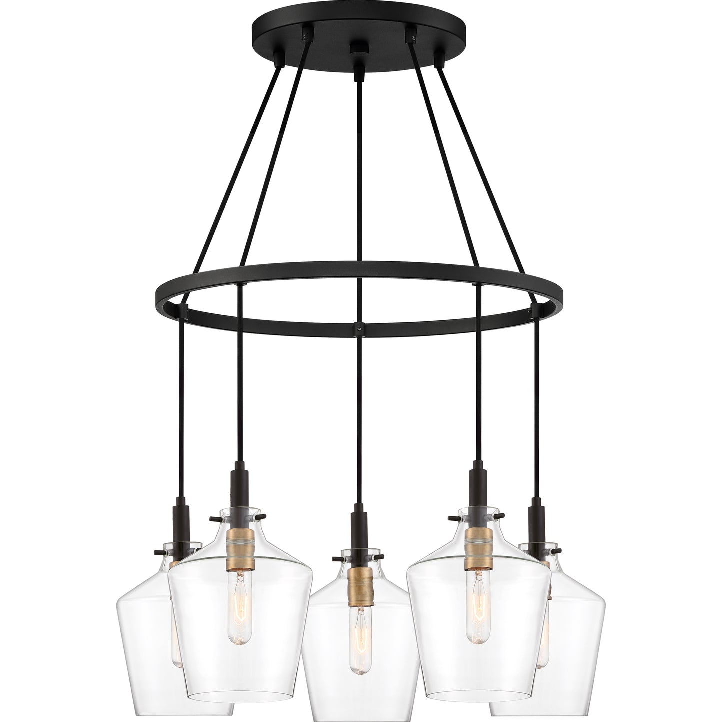 Quoizel June 5 Light Chandelier, Earth Black