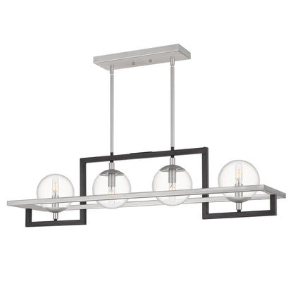 Quoizel Kane 4 Light Linear Chandelier, Earth Black - KAN440EK