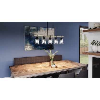 Quoizel Kingsbridge 5 Light Chandelier Light, Earth Black/Seeded