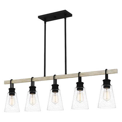 Quoizel Kingsbridge 5 Light Chandelier Light, Earth Black/Seeded