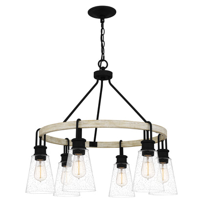 Quoizel Kingsbridge 6 Light Chandelier, Earth Black/Clear Seeded - KGB5029EK