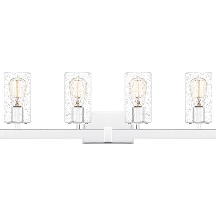 4 Light Bathroom Vanity Light, Polished Chrome