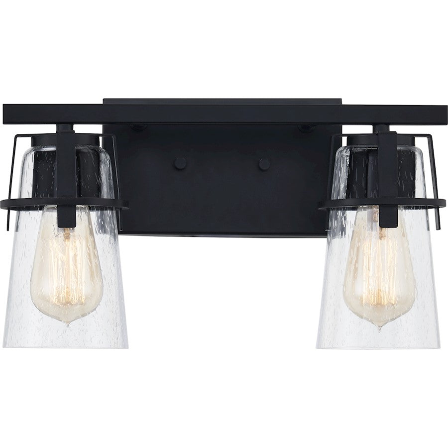 2 Light Bathroom Vanity Light, Matte Black