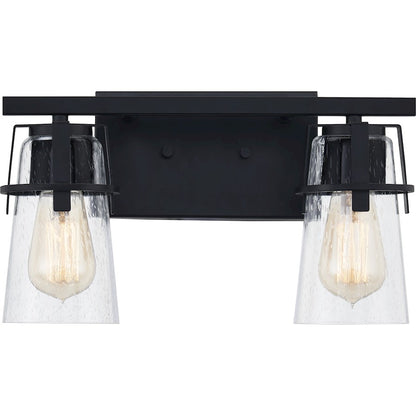 2 Light Bathroom Vanity Light, Matte Black