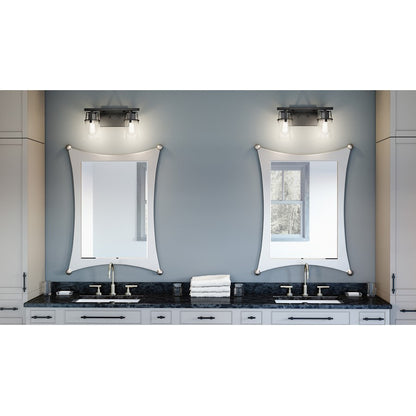 2 Light Bathroom Vanity Light, Matte Black