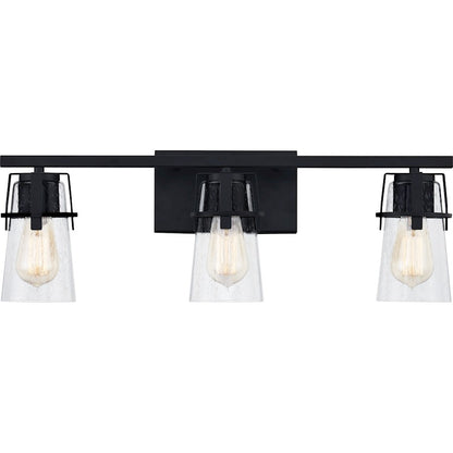 3 Light Bathroom Vanity Light, Matte Black