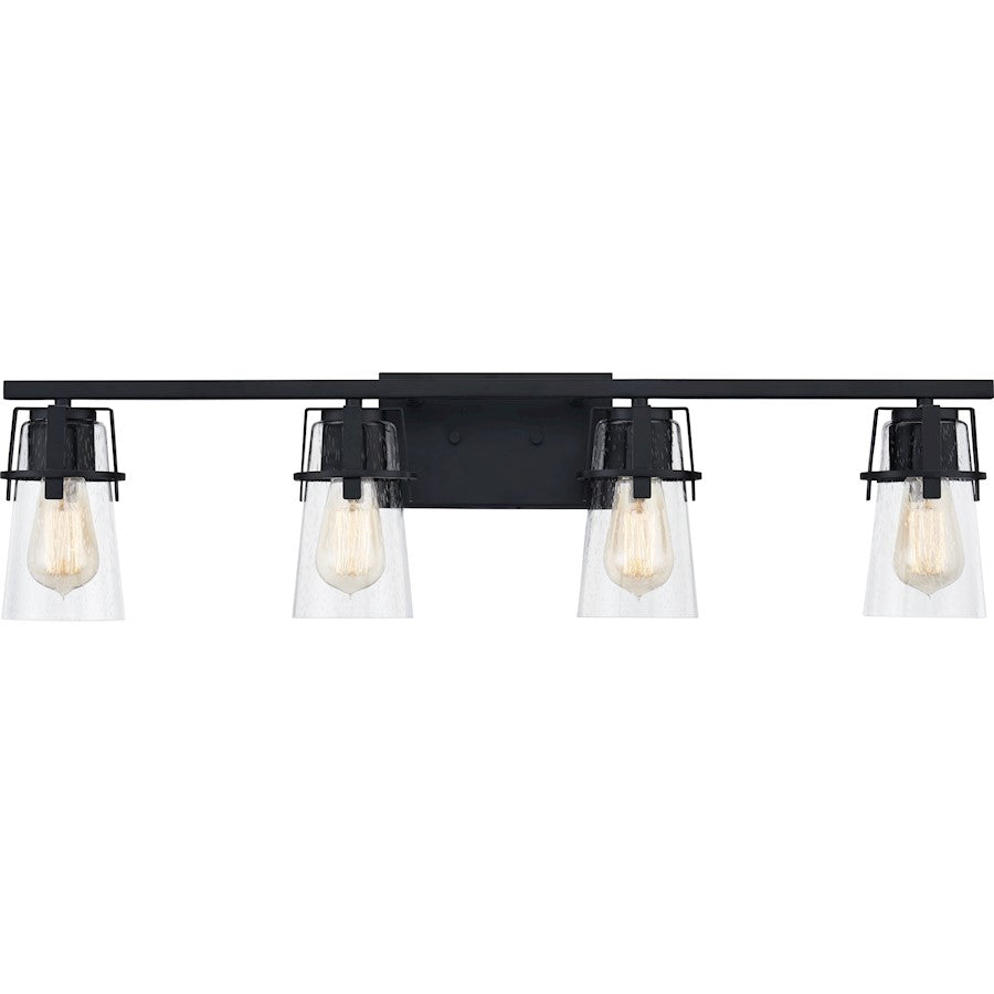 4 Light Bathroom Vanity Light, Matte Black