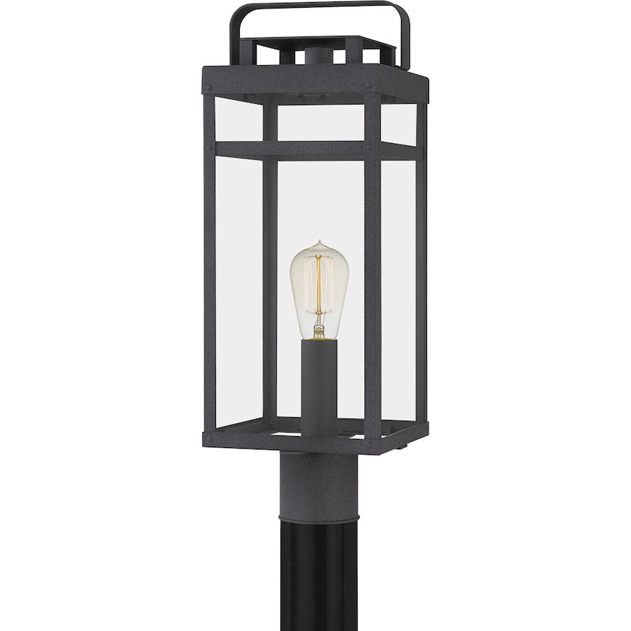 Quoizel Keaton 1 Light Outdoor Post Lantern, Mottled Black