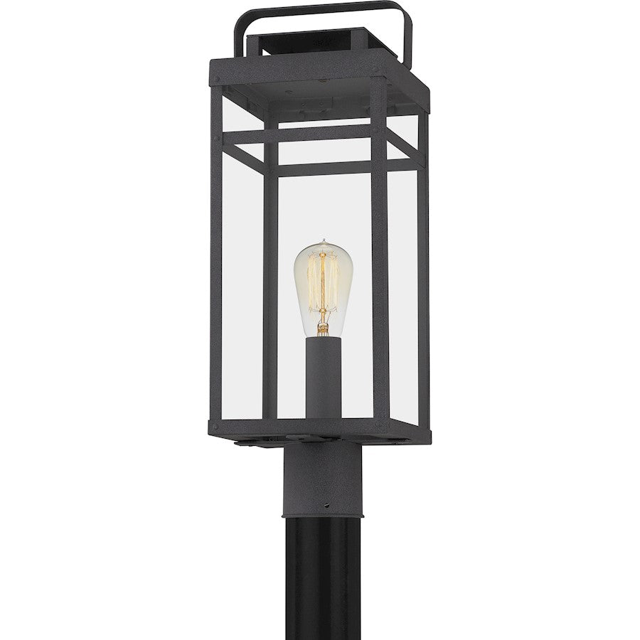 Quoizel Keaton 1 Light Outdoor Post Lantern, Mottled Black