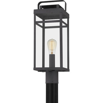 Quoizel Keaton 1 Light Outdoor Post Lantern, Mottled Black