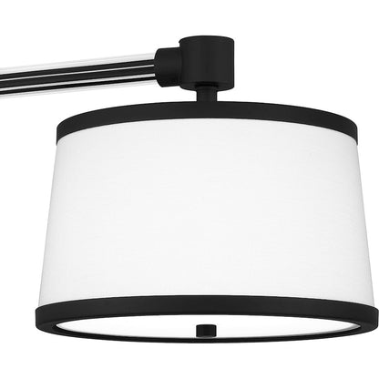 Quoizel Kylen 3 Light Island Light, Matte Black/Egg Shell Fabric