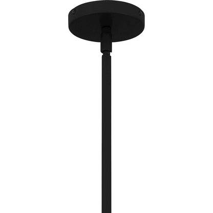 Quoizel Kylen 3 Light Island Light, Matte Black/Egg Shell Fabric