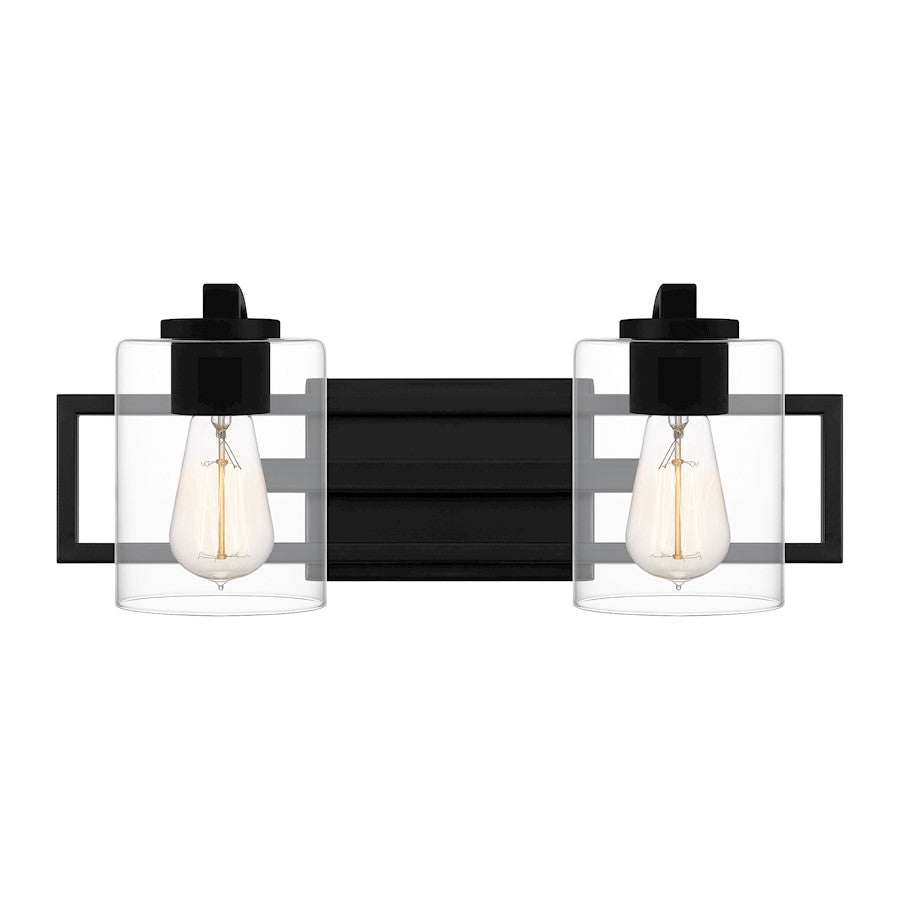 2 Light Bathroom Vanity Light, Matte Black