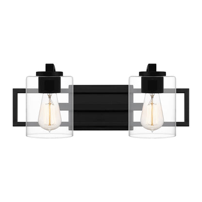 2 Light Bathroom Vanity Light, Matte Black