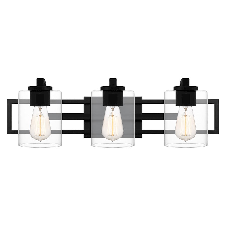 3 Light Bathroom Vanity Light, Matte Black