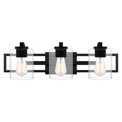 3 Light Bathroom Vanity Light, Matte Black