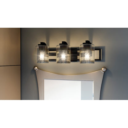 3 Light Bathroom Vanity Light, Matte Black