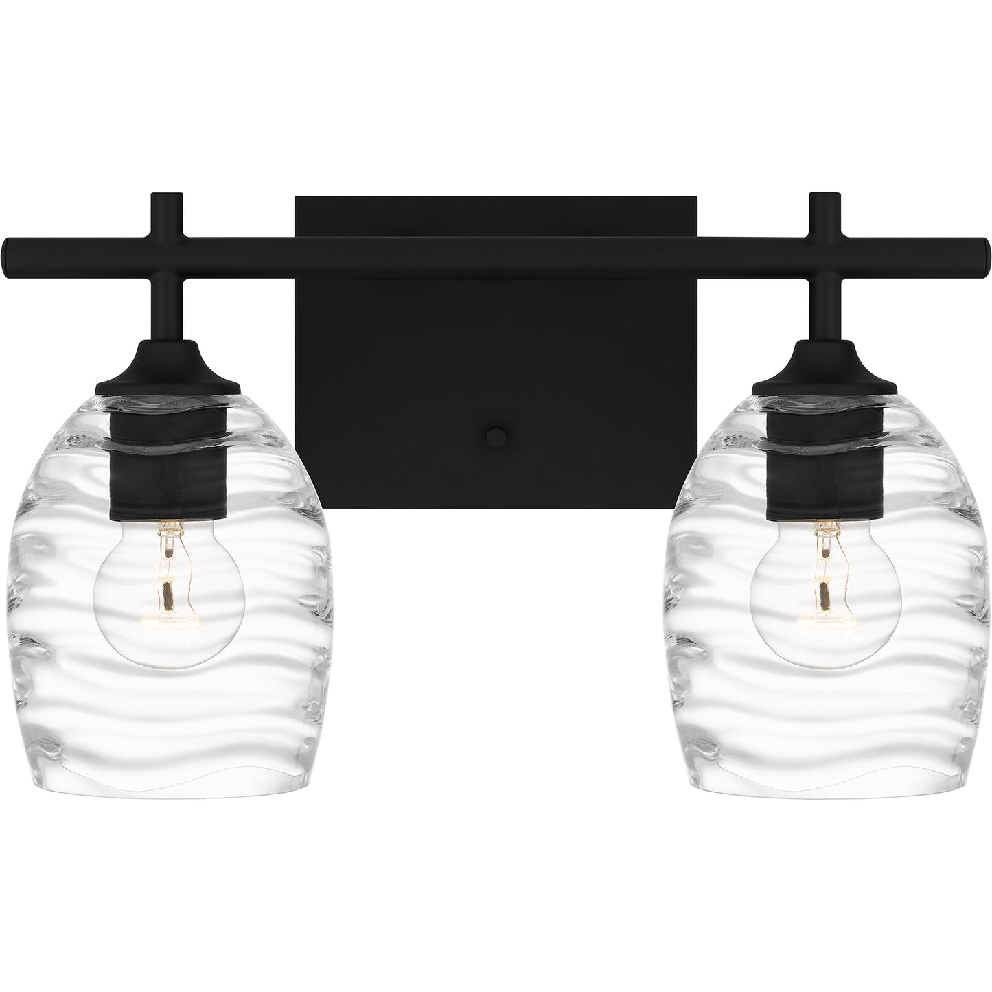 Quoizel Lucy 2 Light Bath Light, Matte Black/Clear Optic - LCY8615MBK