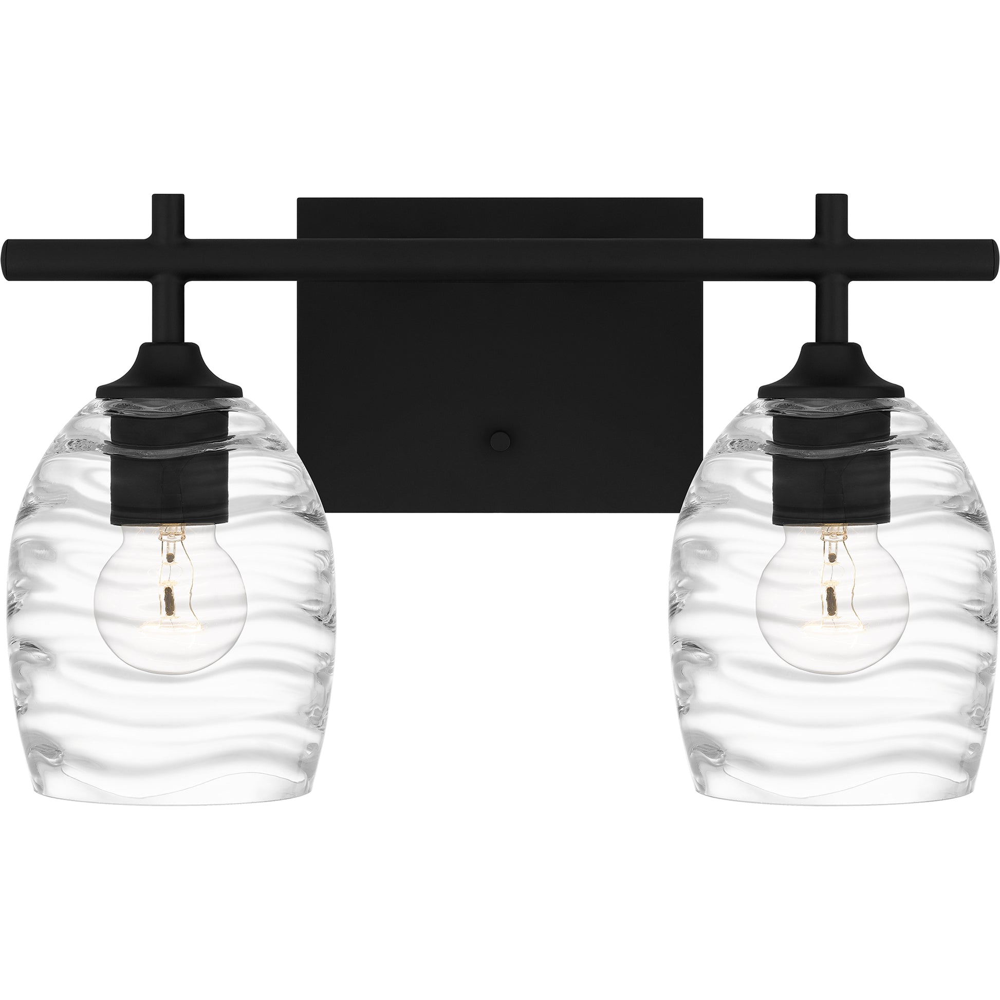 Quoizel Lucy 2 Light Bath Light, Matte Black/Clear Optic - LCY8615MBK