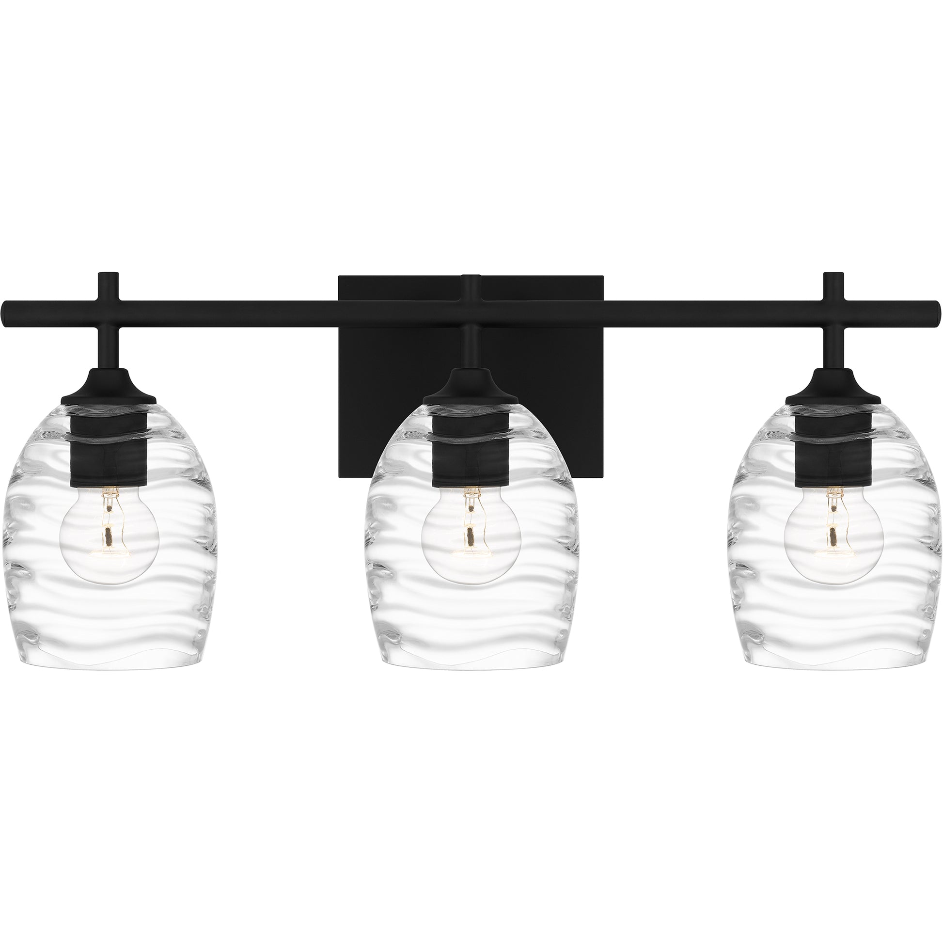 Quoizel Lucy 3 Light Bath Light, Matte Black/Clear Optic - LCY8622MBK