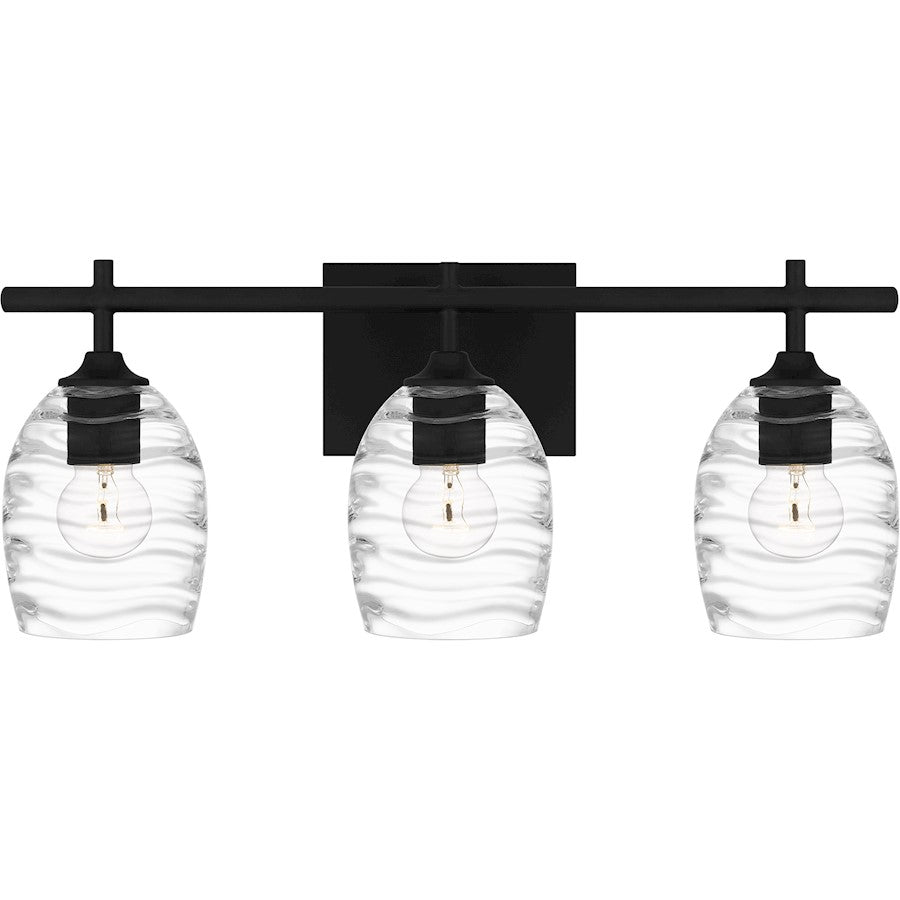 3 Light Bathroom Vanity Light, Matte Black