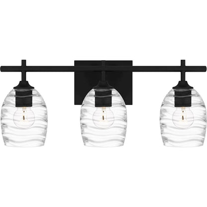 3 Light Bathroom Vanity Light, Matte Black