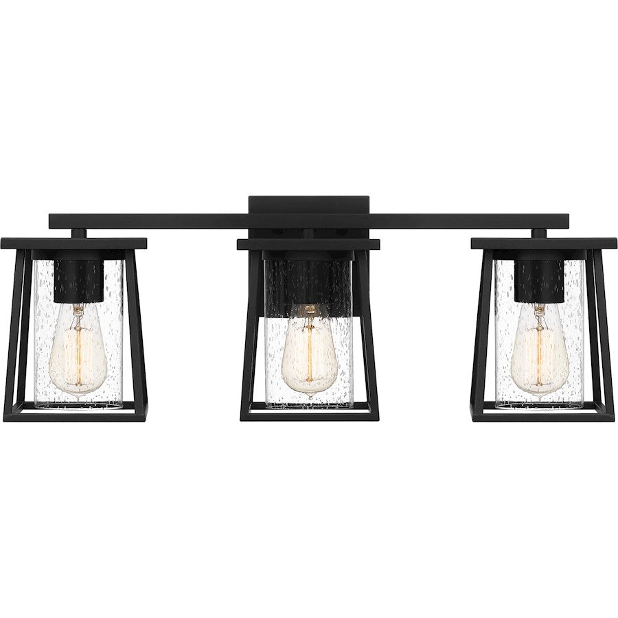 3 Light Bathroom Vanity Light, Matte Black