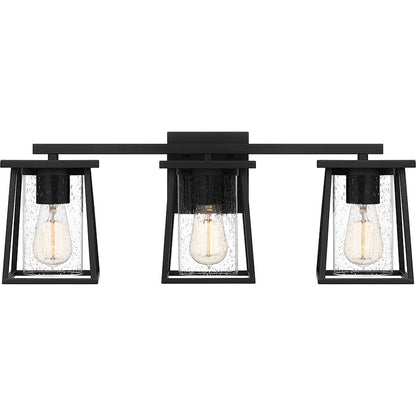 3 Light Bathroom Vanity Light, Matte Black