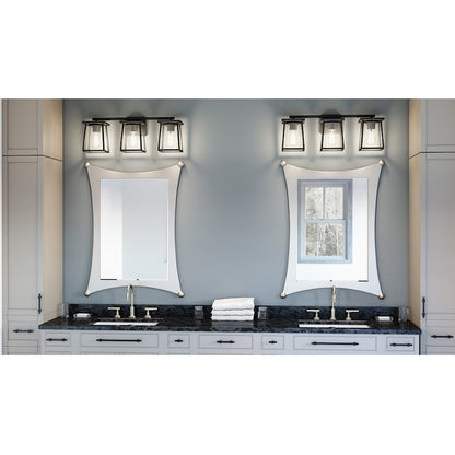3 Light Bathroom Vanity Light, Matte Black