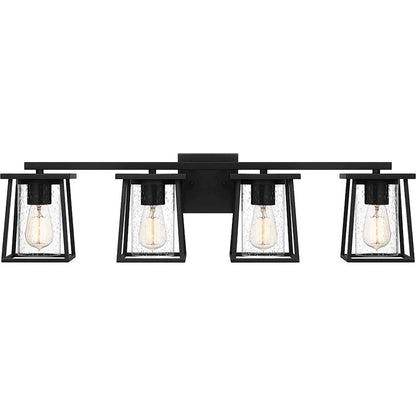 4 Light Bathroom Vanity Light, Matte Black