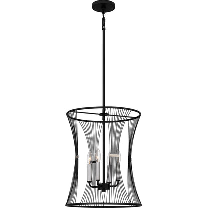 Quoizel Leiland 4 Light Pendant, Matte Black - LEI2816MBK