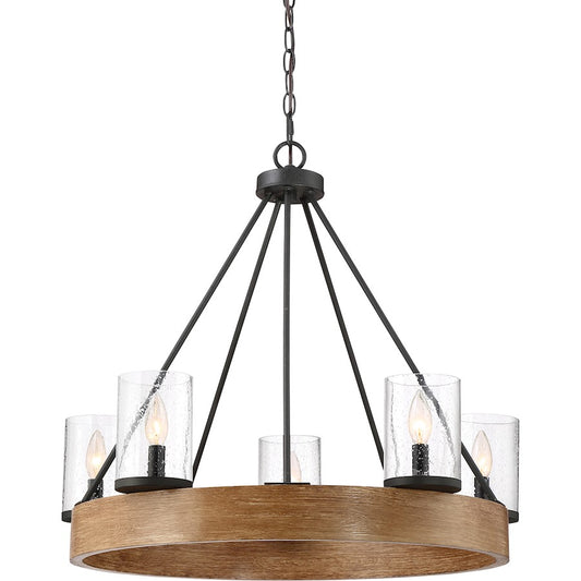 Quoizel Lounge 5 Light Chandelier, Grey Ash