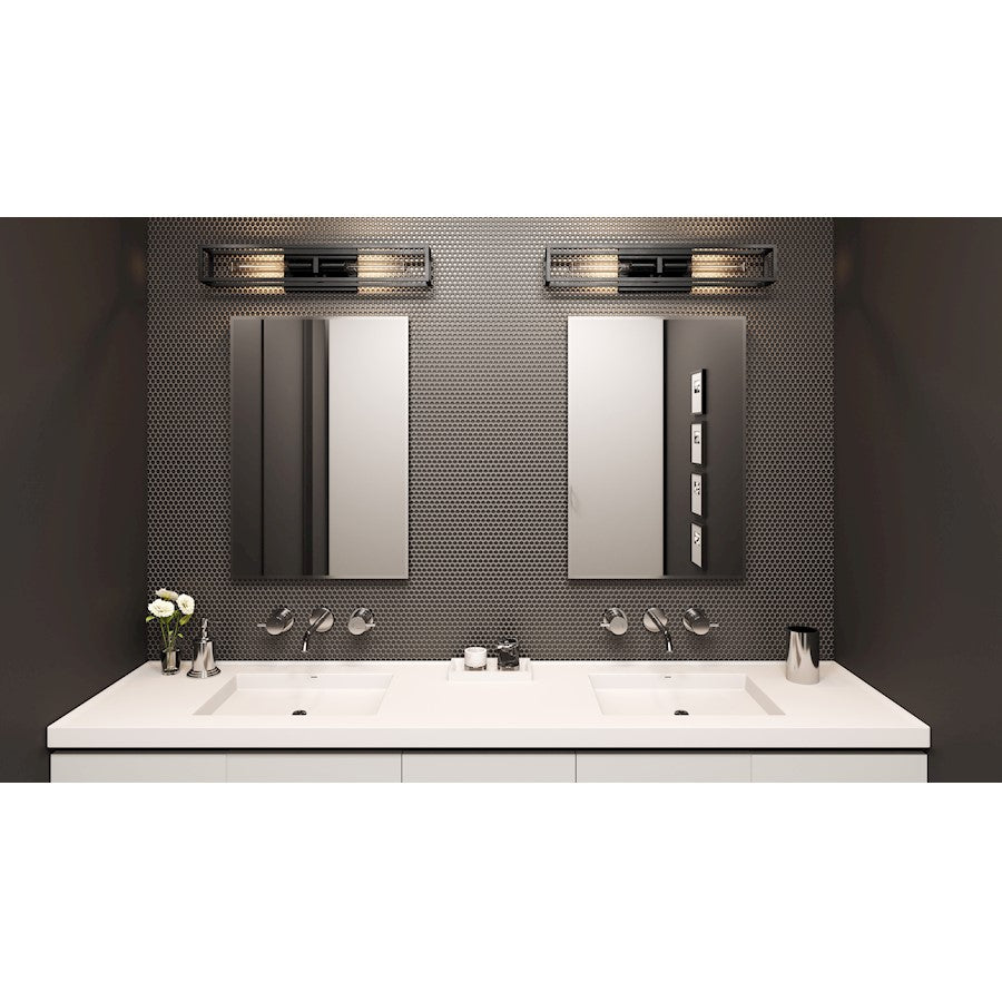 2 Light Bathroom Vanity Light, Matte Black