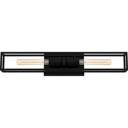 2 Light Bathroom Vanity Light, Matte Black