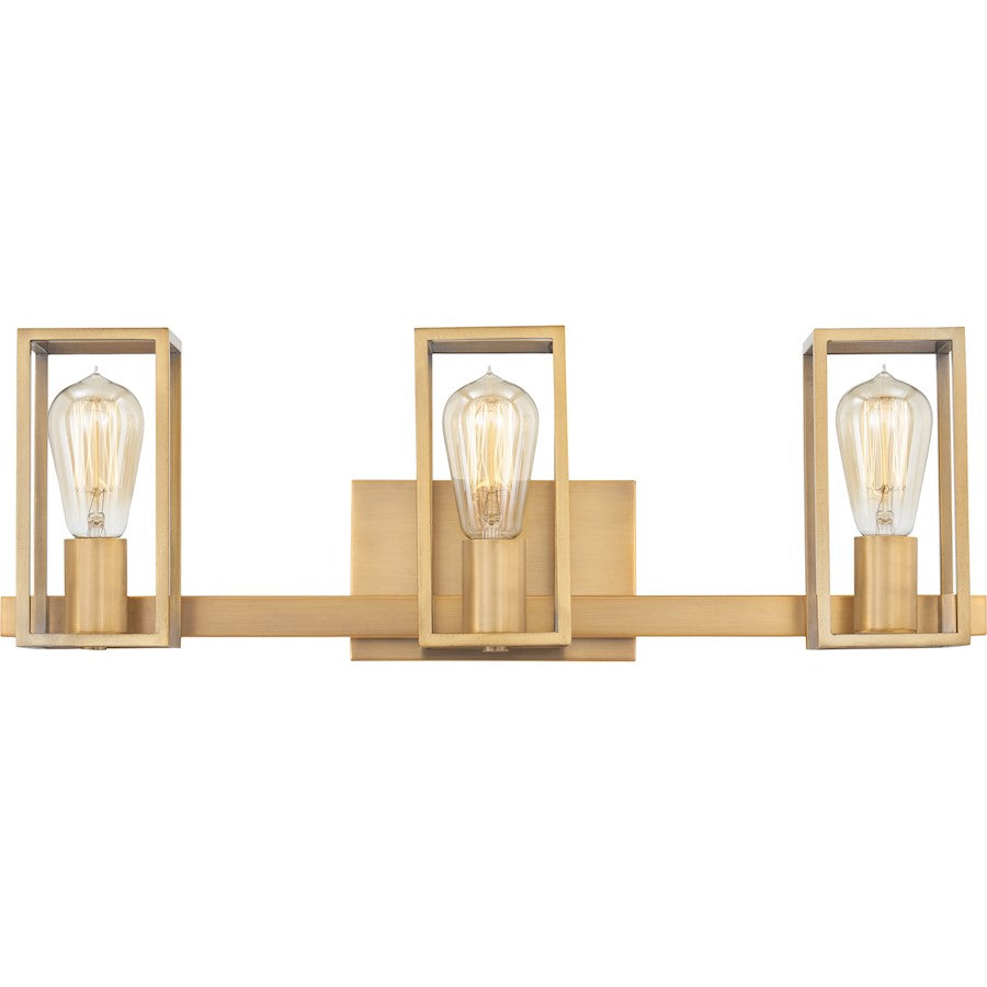 3 Light Bathroom Vanity Light Weathered Brass