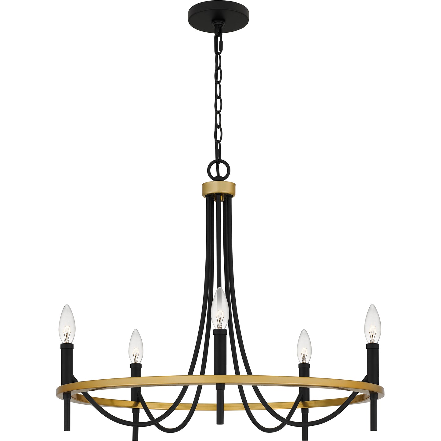 Quoizel Legare 5 Light Chandelier, Matte Black - LGR5026MBK