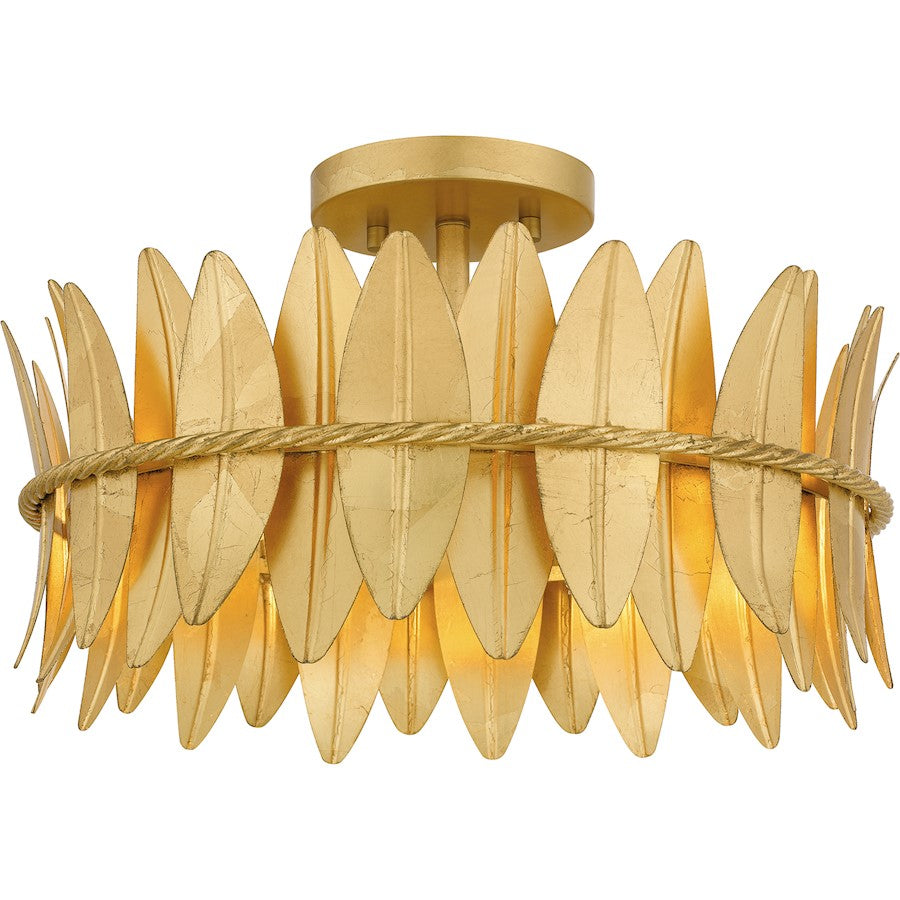 Quoizel Liza 3 Light Semi-Flush Mount, Gold Leaf - LIZ1716GFL