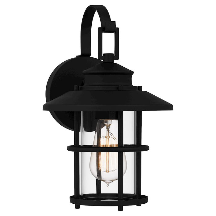 Quoizel Lombard 1 Light 12" Outdoor Lantern, Matte Black/Clear - LOM8408MBK