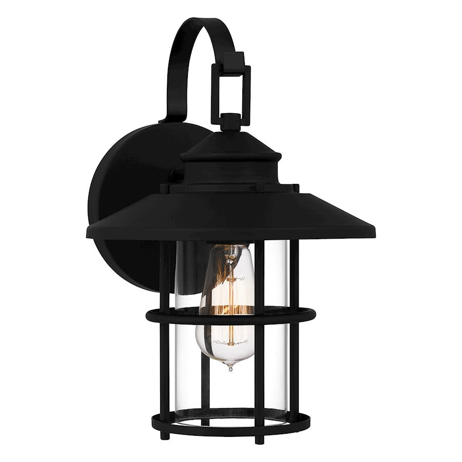 Quoizel Lombard 1 Light 14" Outdoor Lantern, Matte Black/Clear - LOM8409MBK