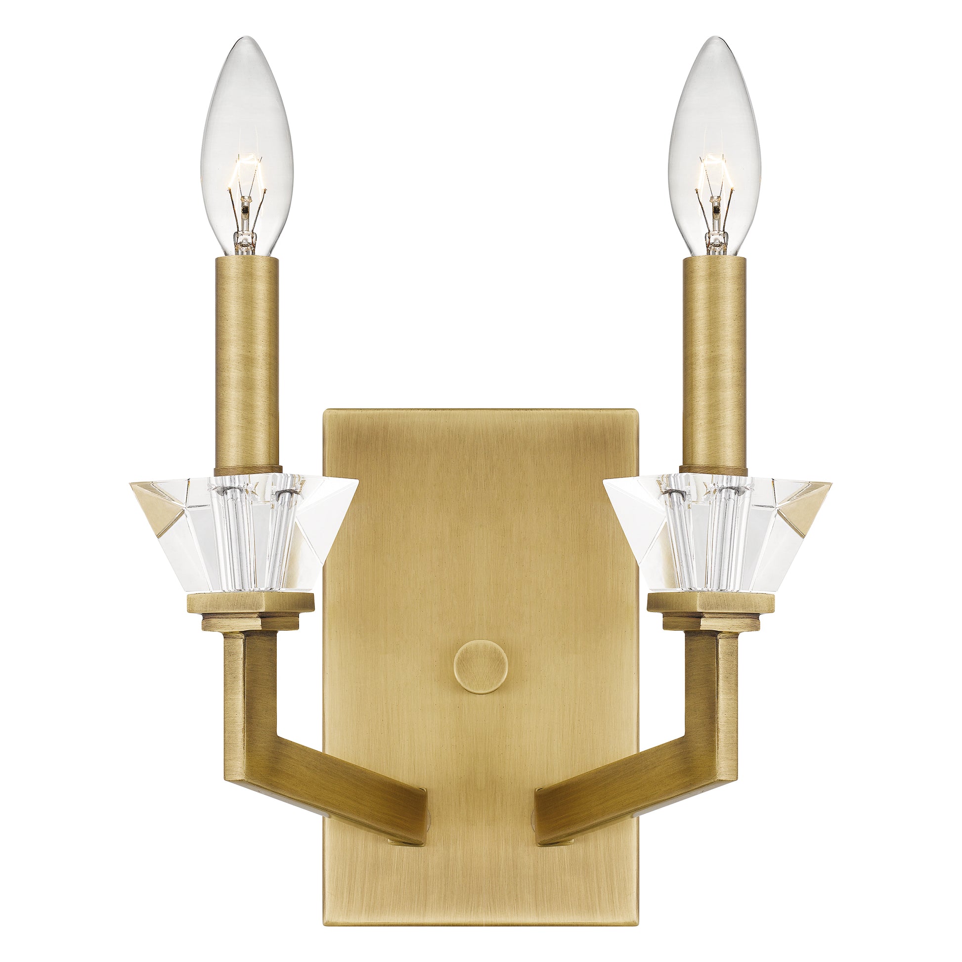 Quoizel Lottie 2 Light Wall Sconce, Aged Brass - LOT8708AB