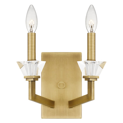 Quoizel Lottie 2 Light Wall Sconce, Aged Brass - LOT8708AB