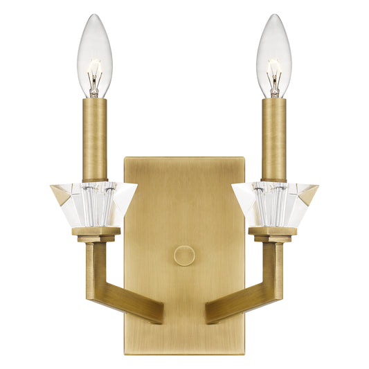 Quoizel Lottie 2 Light Wall Sconce, Aged Brass - LOT8708AB