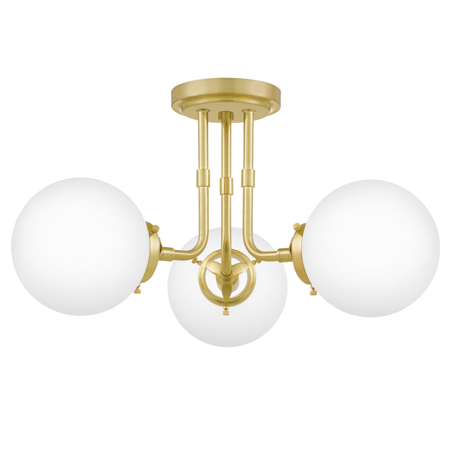 Quoizel Landry 3 Light Semi-Flush Mount, Satin Brass - LRY1720Y