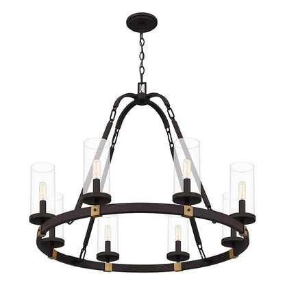 Quoizel Lisbon Chandelier, Old Bronze/Clear