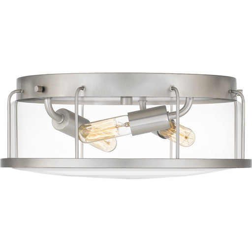 Quoizel Ludlow 3 Light Flush Mount, Brushed Nickel/Clear - LUD1613BN