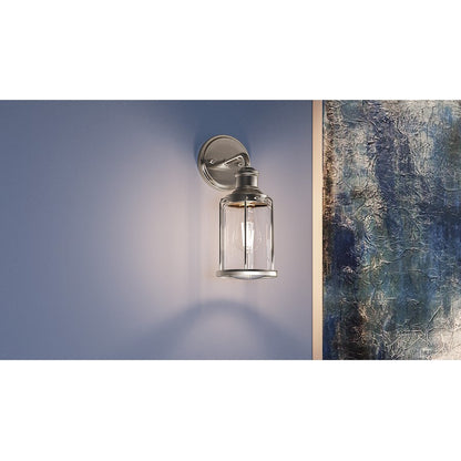 Quoizel Ludlow 1 Light Wall Sconce, Brushed Nickel/Clear