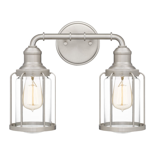 Quoizel Ludlow 2 Light Bath Light, Brushed Nickel/Clear - LUD8615BN