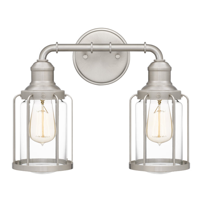 Quoizel Ludlow 2 Light Bath Light, Brushed Nickel/Clear - LUD8615BN