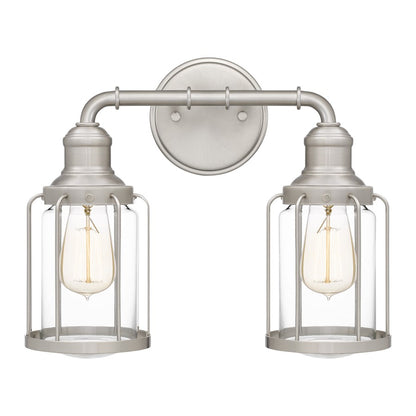 Quoizel Ludlow 2 Light Bath Light, Brushed Nickel/Clear