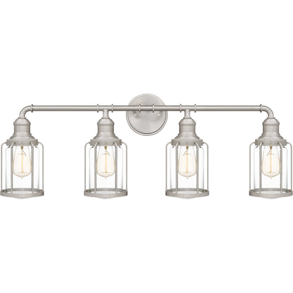 Quoizel Ludlow 4 Light Bath Light, Brushed Nickel/Clear - LUD8634BN